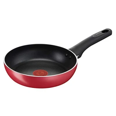 Afbeelding van Lagostina Cuisine Mediterranée Pan Ø 20 cm voor inductie, aluminium antiaanbaklaag, met thermo signaal kookindicator, rood