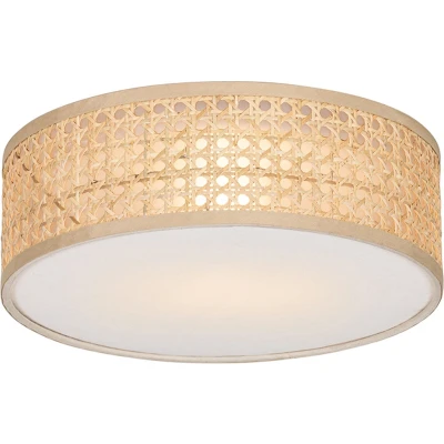 Afbeelding van QAZQA Oosterse plafondlamp rotan 30 cm Tromma