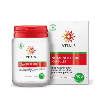Afbeelding van Vitals Vitamine D3 3000 IE Capsules