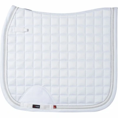 Image de Catago Tapis de Selle FIR Tech Elegant Dressage Blanc Cob