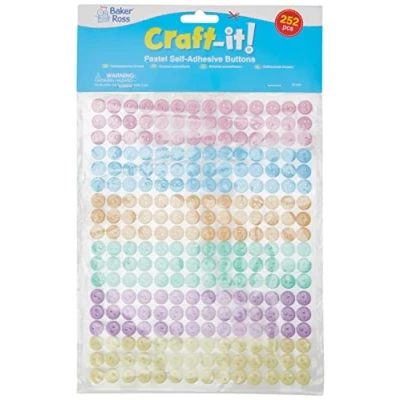 Afbeelding van Baker Ross 252 stuks zelfklevende pastelkleuren knopen voor lente en knutselen kinderen (FC356)