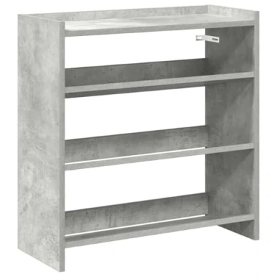 Afbeelding van Schoenenrek 60x25x62 cm bewerkt hout betongrijs