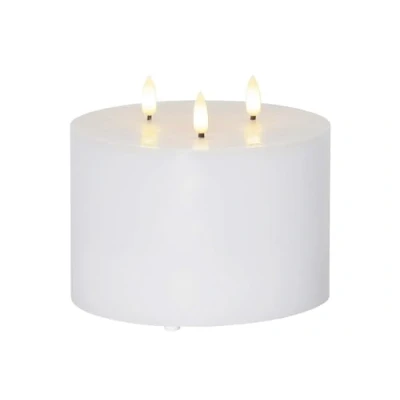 Afbeelding van Star Trading Kaarsvlam, Staalkaars, Decoratie, 3 Vlammen, Wit, LED, Timer, Warm Wit