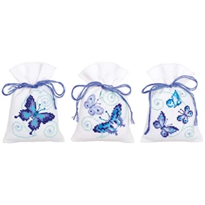 Afbeelding van Kruidenzakjes blauwe vlinders set van 3 0146430