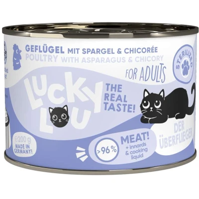 Afbeelding van 6x200g Lucky Lou Lifestage Sterilized Gevogelte Kattenvoer Nat
