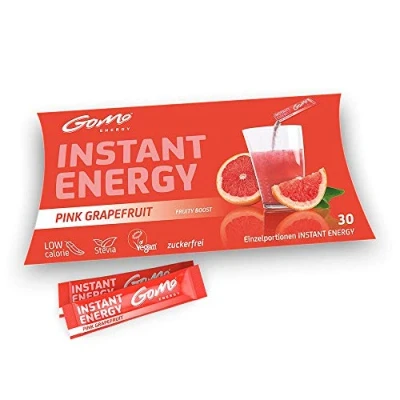 Afbeelding van GoMo ENERGY® Energy Boost energiedrank poeder zonder suiker natuurlijk grapefruitaroma │ met 80 mg cafeïne, hoog gedoseerd vitamine B complex + niacine voor meer