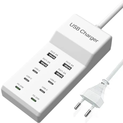 Afbeelding van Meervoudige USB C oplader, 10 poorten laadstation (met 6 + 4 A), multi oplader 100 W, snellader PD 20 adapter compatibel met iPhone/Samsung/Oppo