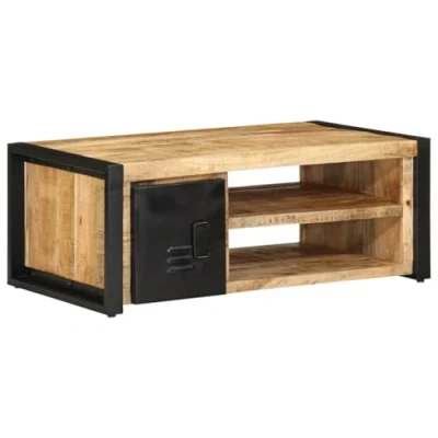 Afbeelding van vidaXL Salontafel 90x50x36 cm massief ruw mangohout