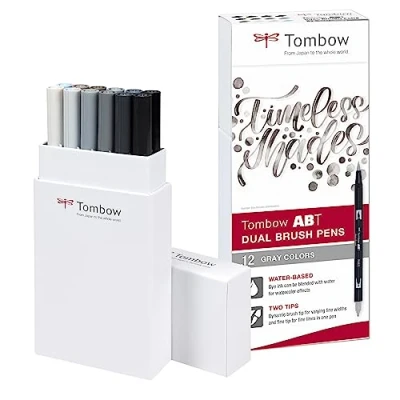 Image de Set de 12 feutres Tombow France &amp; Benelux Abt Dual Gris