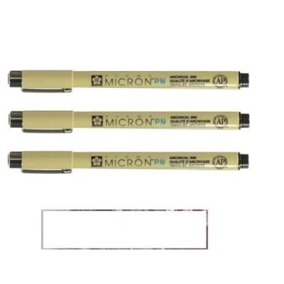 Afbeelding van Sakura Pigma Micron PN, zwart, 3 stuks en ESTOMP