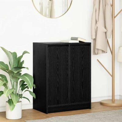Afbeelding van vidaXL Dressoir 57x34x76 cm spaanplaat zwart eikenkleurig