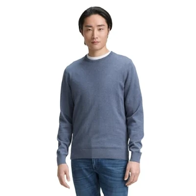 Afbeelding van TOM Tailor Basic CREW NECK Trui, Heren, Maat: 3XL, Vintage indigo blue melange