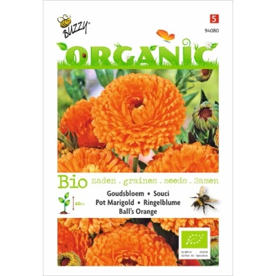 Afbeelding van Organic Calendula, Goudsbloem Ball&#039;s Orange (BIO) Buzzy