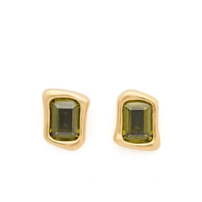 Afbeelding van kate spade new york Molten STUD Oorbellen green/goldcoloured, Dames, Maat: One Size, Green/gold coloured
