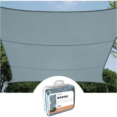 Afbeelding van Perel Schaduwdoek, waterafstotend, 2 x 3 m, 160 g/m², polyester, rechthoek, lichtgrijs