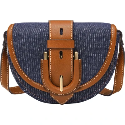 Afbeelding van Fossil Harwell Small FLAP Schoudertas, Dames, Maat: One Size, Denim