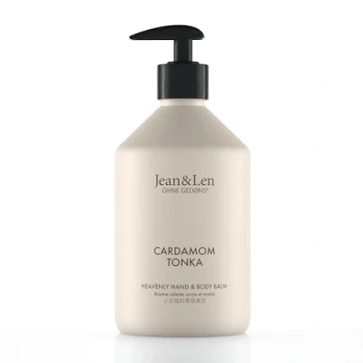Afbeelding van Jean &amp; Len Heavenly Cardamom Tonka hand en lichaamsbalsem voor een geurende verzorgingservaring, met biologische arganolie sheaboter, hoogwaardige fles, zonder parabenen