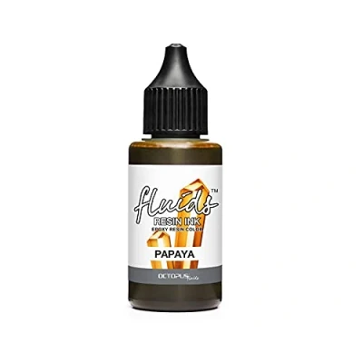 Afbeelding van Octopus Fluids Resin Ink Papaya alcoholische inkt voor epoxyhars en uv hars, oranje, 30 ml