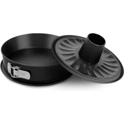 Afbeelding van FORMEGOLOSE 2 planken, 24 cm, met scharnier en speciale lekvrije bodem, van staal dubbele antiaanbaklaag, kleur zwart