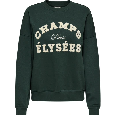 Afbeelding van Jacqueline de Yong Trui Jdymesa L/s O neck Emb Sweat Jrs No 15370526 Pine Grove/champs Dames Maat L