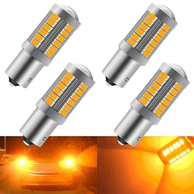 Afbeelding van KaiDengZhe 4 stuks Amber 1156 BAU15S PY21W 5630 33SMD led autolampen, 900 lm, super helder, knipperlicht, voor en achter, knipperlichten, 12 30 V, 3,6 W