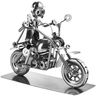 Afbeelding van BRUBAKER Schroef Man Motorrijder Handgemaakte IJzer Figuur Metal Metalen Gift voor Motorfiets Fans
