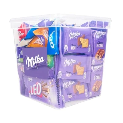 Afbeelding van Milka Snack Box XL mix van chocolade en koekjes Leo, Favourites, Choco Moo meer! 1143g