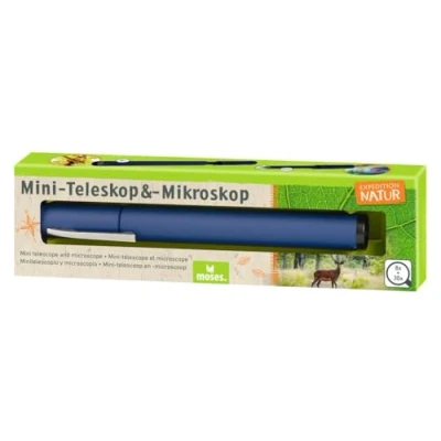 Afbeelding van moses. Expedition Natur Mini telescoop en microscoop voor kinderen, zakmicroscoop zaktelescoop onderweg, perfect wandelen, kamperen of kamperen, blauw