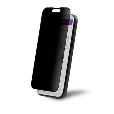 Image de StarTech.com Protection d&#039;écran pour téléphone portable filtre de confidentialité 4 voies, mode portrait/paysage, tactile, vision à +/ 30 verre avec voies adhésif noir Apple iPhone 15 Plus
