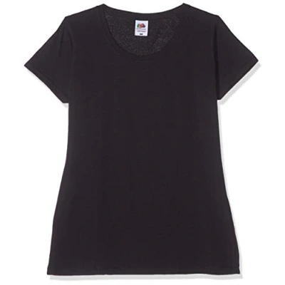 Afbeelding van Fruit of the Loom Lady fit Original Tee, 3 stuks dames T shirt (3 stuks), Zwart (Zwart 36), L