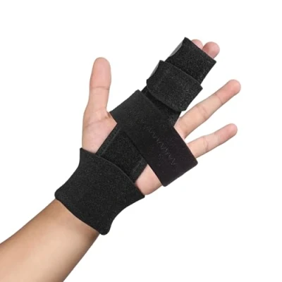 Afbeelding van Verstelbare metalen vingerspalk voor gebroken vingers, hamervingerspalk, trekker vingerspalk, artritis, pijnverlichting, letsel, breuk, verstuikingen (L/XL)