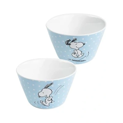Afbeelding van United Labels The Peanuts Snoopy mueslikom, porselein, gestippeld, 500 ml, blauw