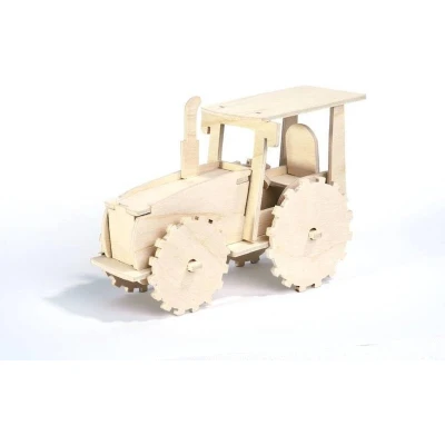 Afbeelding van Pebaro Houten bouwpakket Tractor 15,5 x 7 11 cm