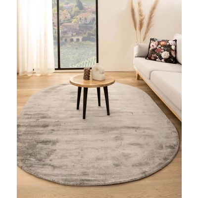 Afbeelding van Viscose Vloerkleed Ovaal Glamour Zilver 200x300 Cm