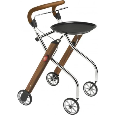 Afbeelding van Let&#039;s Go Indoor rollator Walnoot/chroom Trustcare