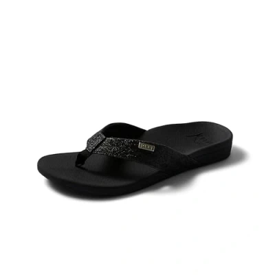 Afbeelding van Reef Dames Slipper Ortho spring Black/black Glitter