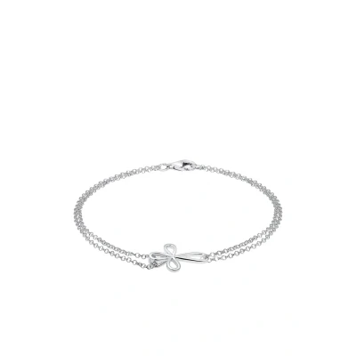 Afbeelding van Elli Kreuz Religion Glaube Armband, Dames, Maat: 17, Silber