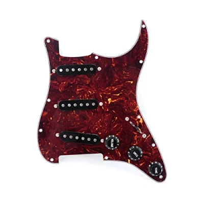 Afbeelding van Musiclily Pickguard Voorbedrade SSS Single Coil Microfoons voor Fender Strat Straocaster ST Gitaar Stuks, Donker Tortoise Brown