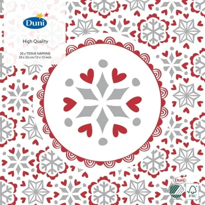 Afbeelding van Duni Servetten Scandi 3 laags 33 X Cm Papier Wit 20 Stuks