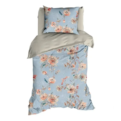 Afbeelding van Satin d&#039;Or Charlotte Dekbedovertrek Eenpersoons 140x200/220 cm Blue