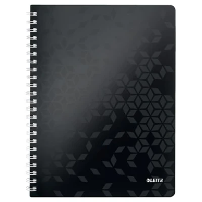 Afbeelding van Leitz WOW 46380095 Notitieboek, A4, 80 vellen, geruit, ivoorpapier (80 g/m²), spiraalbinding, zwart,