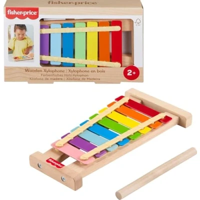 Image de Fisher Price Xylophone En Bois, Instrument De Musique Avec 2Pieces Hxv13