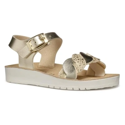 Afbeelding van Geox Costarei Sandalen voor kinderen, Maat: 25, Platinum Hoogwaardig imitatieleer