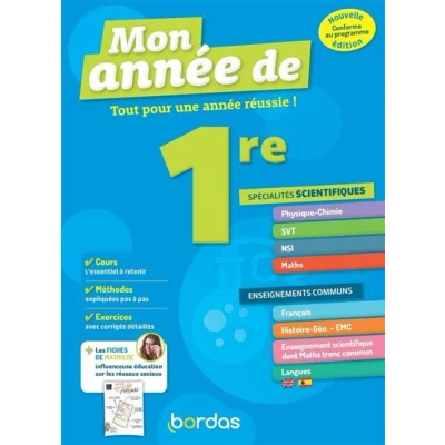 Image de Mon Année de 1re Spécialités Sciences + Enseignements communs