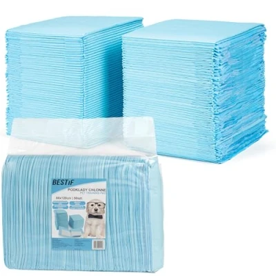 Afbeelding van BESTIF Lot de 100 tapis d&#039;entraînement pour chiens et chiots Anti fuite 6 couches (50, 80 x 120 cm)