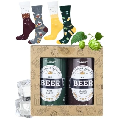 Afbeelding van Soxo Bierblik met bier herensokken, grappige cadeau sokken, maat 40 45, 1 4 paar, 2 paar