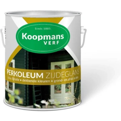 Afbeelding van Koopmans Perkoleum Zijdeglans Dekkend Ready Mixed 0,75 ltr 471 zilvergrijs Buitengevel &amp; Tuin