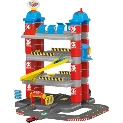 Afbeelding van Dolu New York Garage Met 4 Etages/2 Die Cast Auto&#039;S/2 Verkeersborden/Boom
