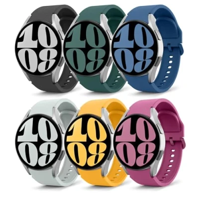 Afbeelding van MoKo flexibele siliconen reservearmband, compatibel met Samsung Galaxy Watch 7 FE 6 5 4 40 mm/44 mm, Classic 43 mm/47 Pro 45 42 mm/46 20 stuks