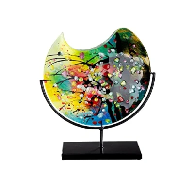 Afbeelding van Gilde Glasart Deko Runde vaas Nicosia decoratieve vazen, meerkleurig, uniek